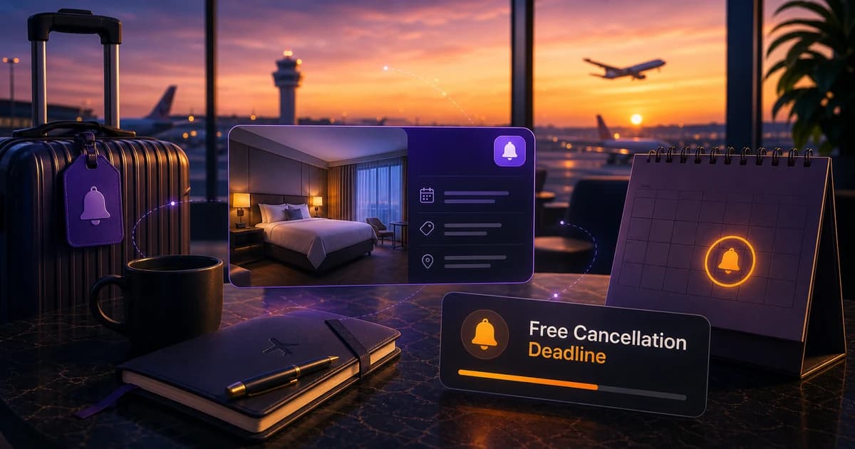 Free Cancellation Reminder App for Hotels, Cars, and Travel Bookings